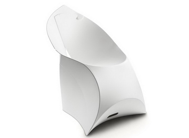 Flux Chair weiß faltbar mit Sitzkissen anthrazit