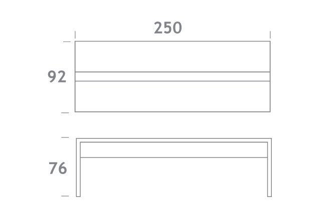 Tisch -Brücke- 250 beleuchtet