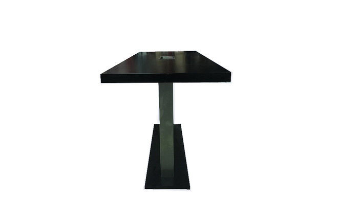 Stehtisch schwarz  Edelstahl mit Kabeldurchlass