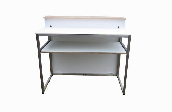 LED-Bar weiß mit Gästeblatt Eiche