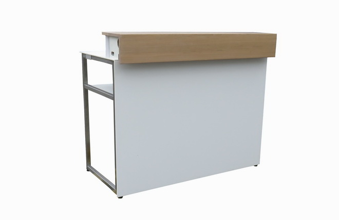 LED-Bar weiß mit Gästeblatt Eiche