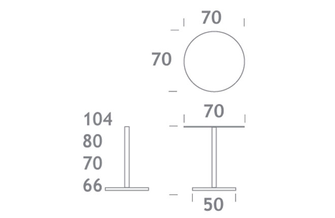 Stehtisch / Tisch Glas 70